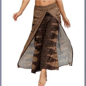 Women's Slit Wide Leg Pants, Pattern